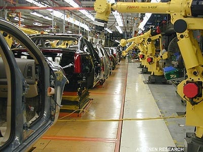 Fanuc Robots on GM assembly line