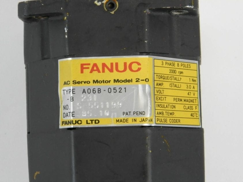 Fanuc, AC Servo Motor, Jt.3, Jt. 4, E-310, RF, A06B-0521-B231